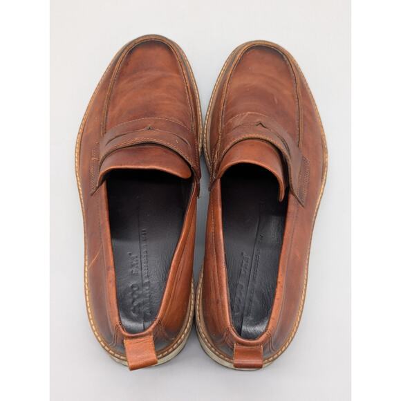 ECCO ST.1 Hybrid Leather Penny Loafers Shoes Slip On Cognac Brown Size 11 main image 7